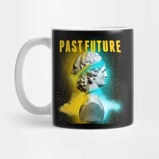 Janus Mythology Vaporwave Yellow and Blue Mug